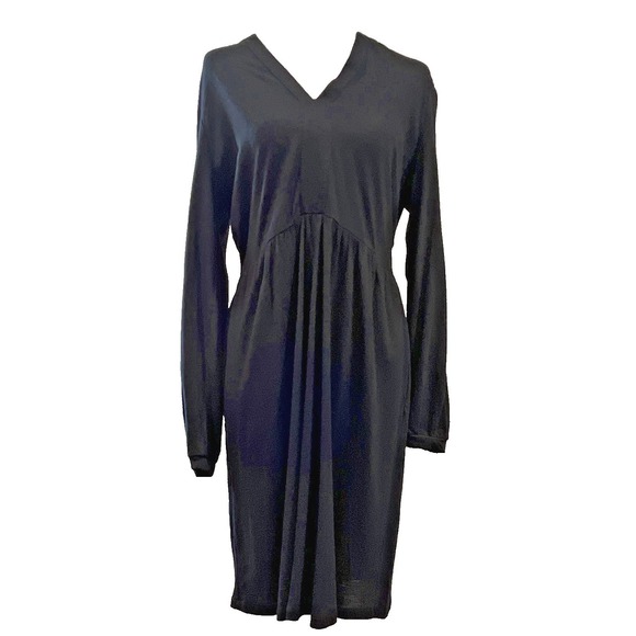 Boden Dresses & Skirts - Boden Black V-Neck Empire Waist Jersey Dress Long Sleeve Cotton Modal US 8R